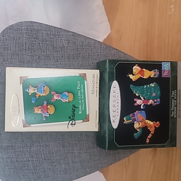 Hallmark 2 Sets of 3 miniature Winnie The Pooh Ornaments - Picture 1 of 7